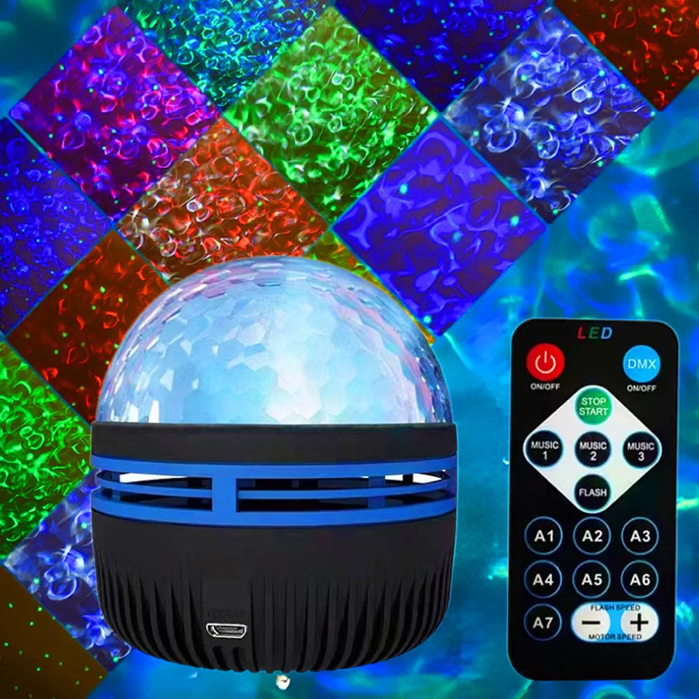 USB Galaxy Projector Aurora 5V | Night Light 360°Rotating |  Colorful NightLights with Remote Control
