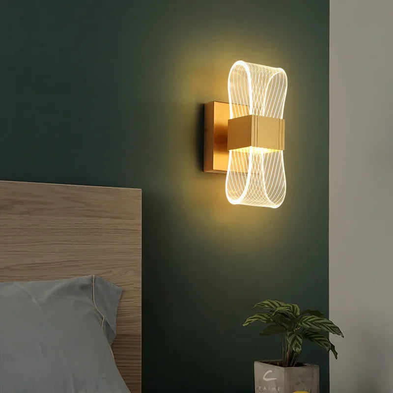Minimalist Wall Light LED Bedside Lamp Modern Aluminum Design