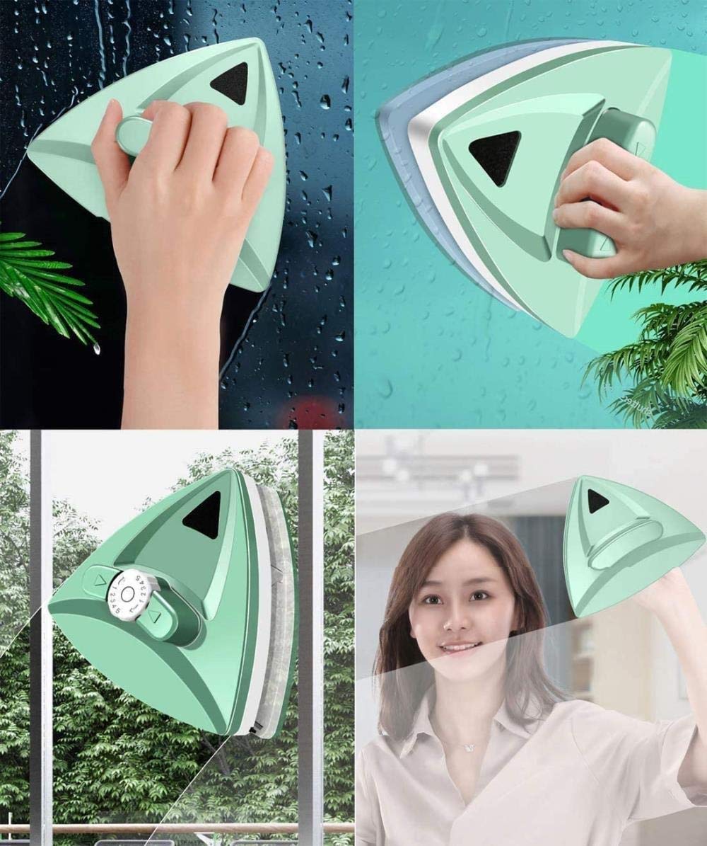 "Double-Sided Magnetic Window Cleaner for Safe Glass Cleaning"