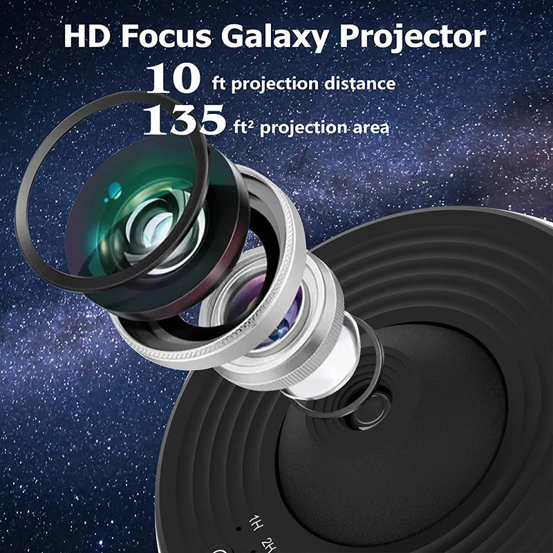 HD Starry Sky Projector — Night Light with 12 Cosmic Images, 360° Rotation