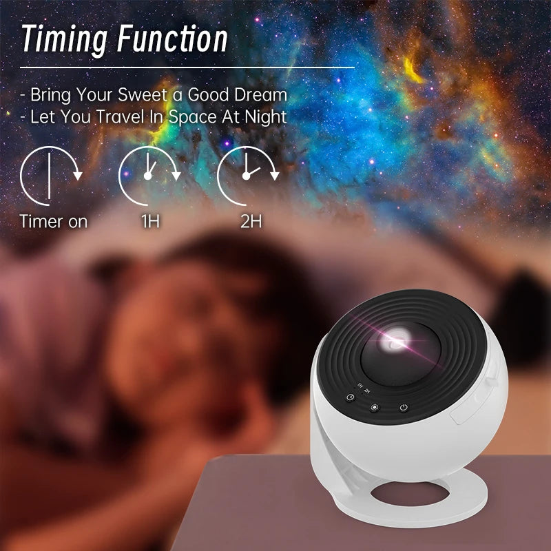 HD Starry Sky Projector — Night Light with 12 Cosmic Images, 360° Rotation