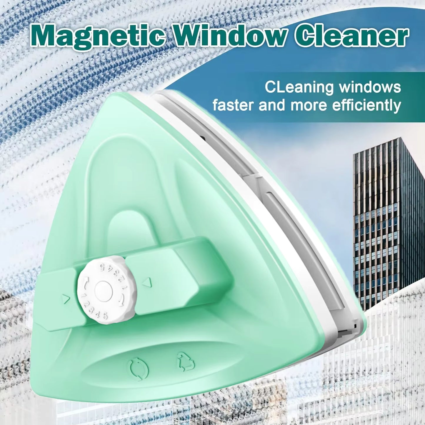 "Double-Sided Magnetic Window Cleaner for Safe Glass Cleaning"
