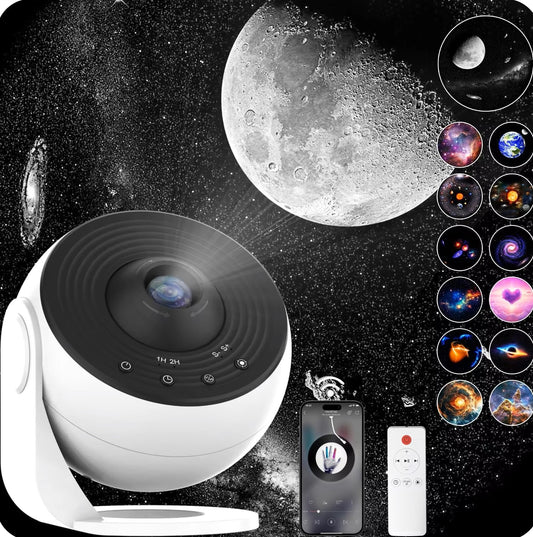 HD Starry Sky Projector — Night Light with 12 Cosmic Images, 360° Rotation