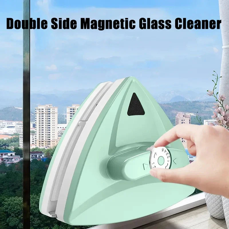 "Double-Sided Magnetic Window Cleaner for Safe Glass Cleaning"