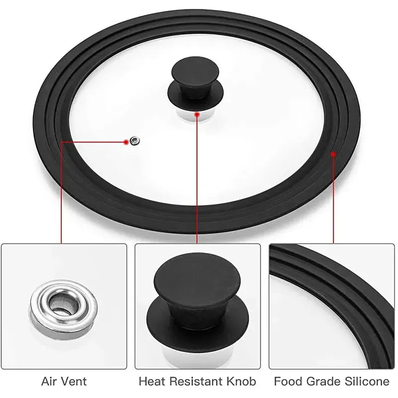 Multi-size lid for pots and pans