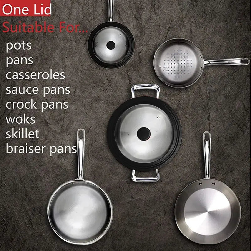 Multi-size lid for pots and pans