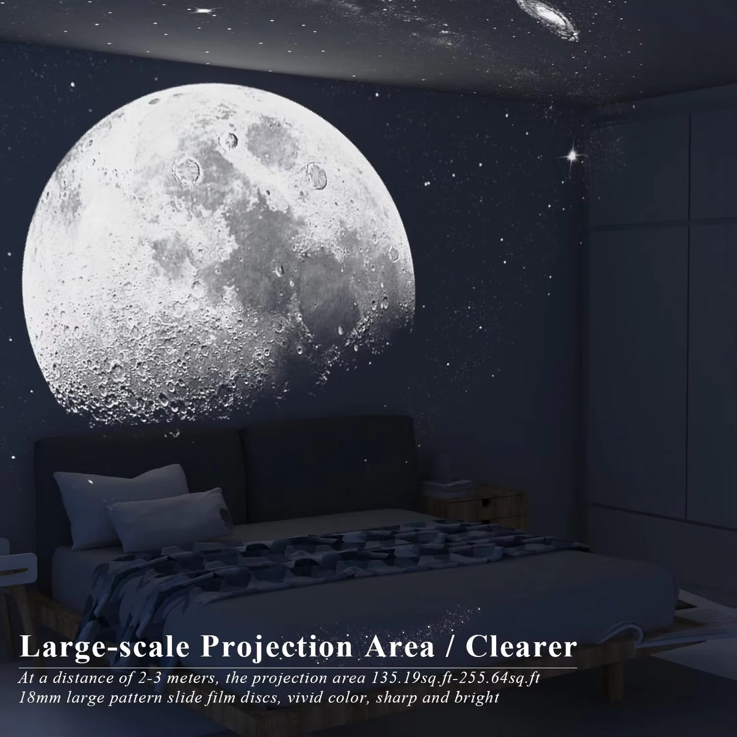 HD Starry Sky Projector — Night Light with 12 Cosmic Images, 360° Rotation