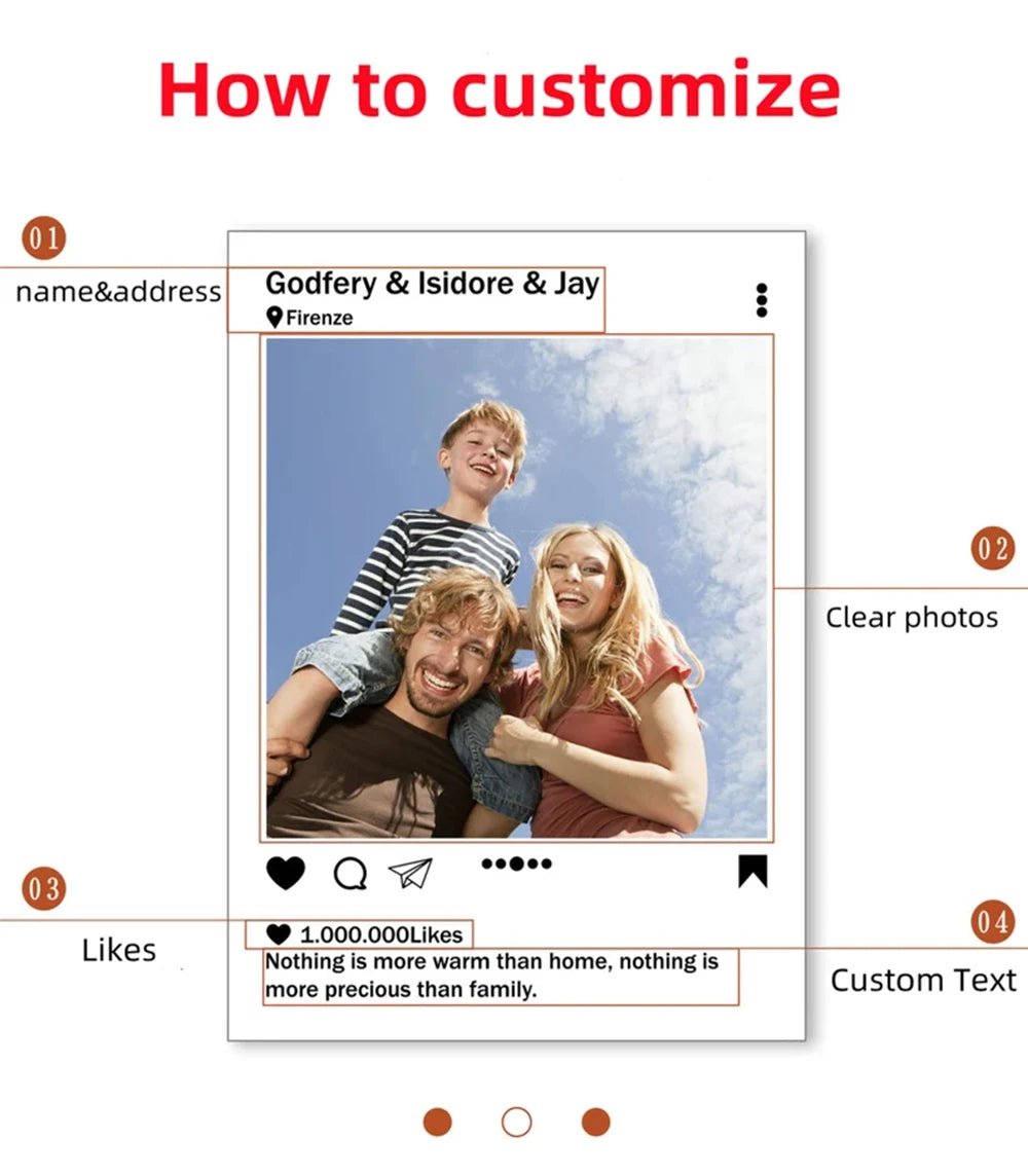 Personalized 3D Lamp Custom Photo/Text With Instagram Style - CasaBloom