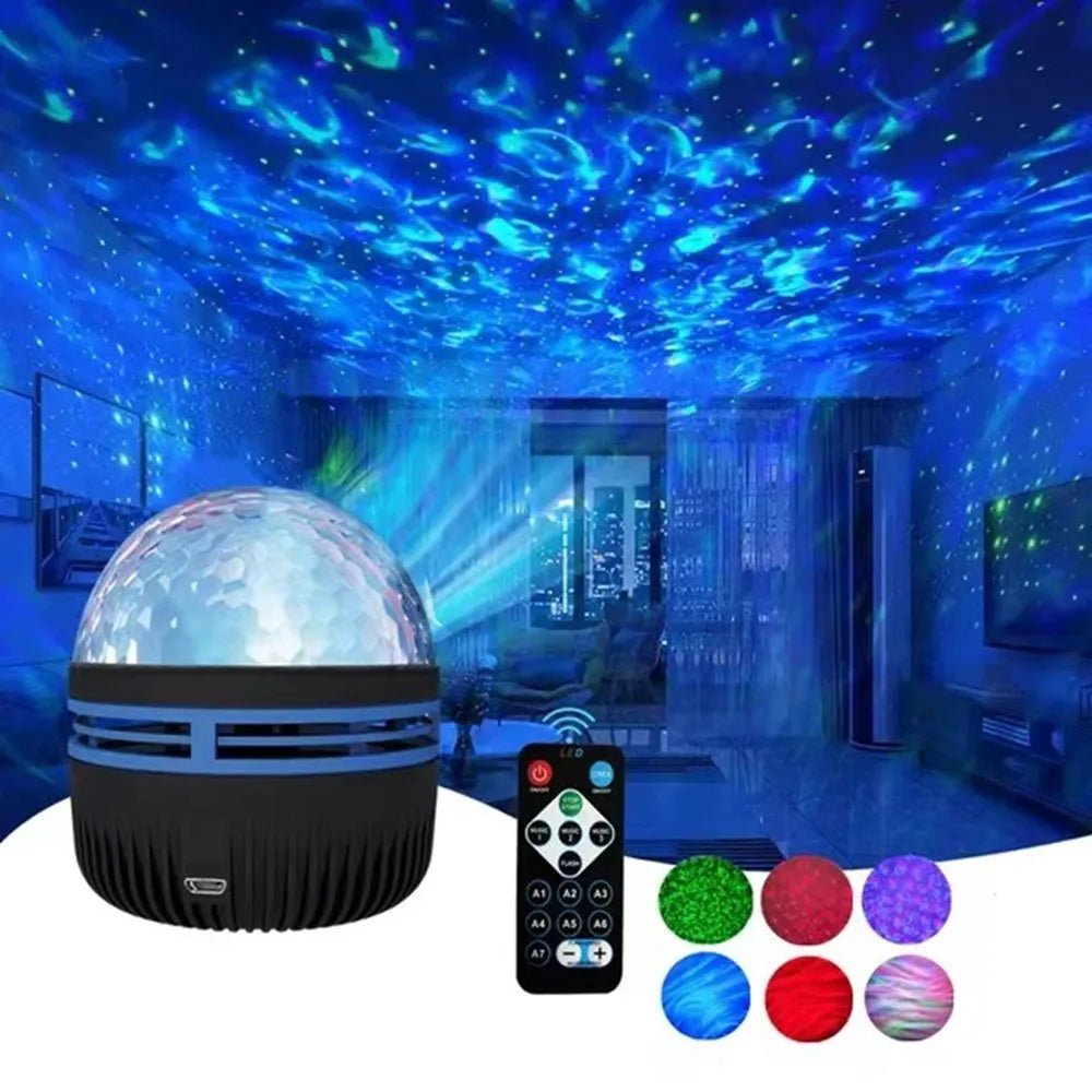 USB Galaxy Projector Aurora 5V | Night Light 360°Rotating | Colorful NightLights with Remote Control - CasaBloom